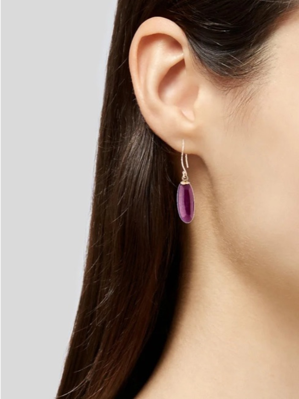 Jamie Joseph 14k Ruby French Hook earrings PERFECT Condition - Picture 8 of 9
